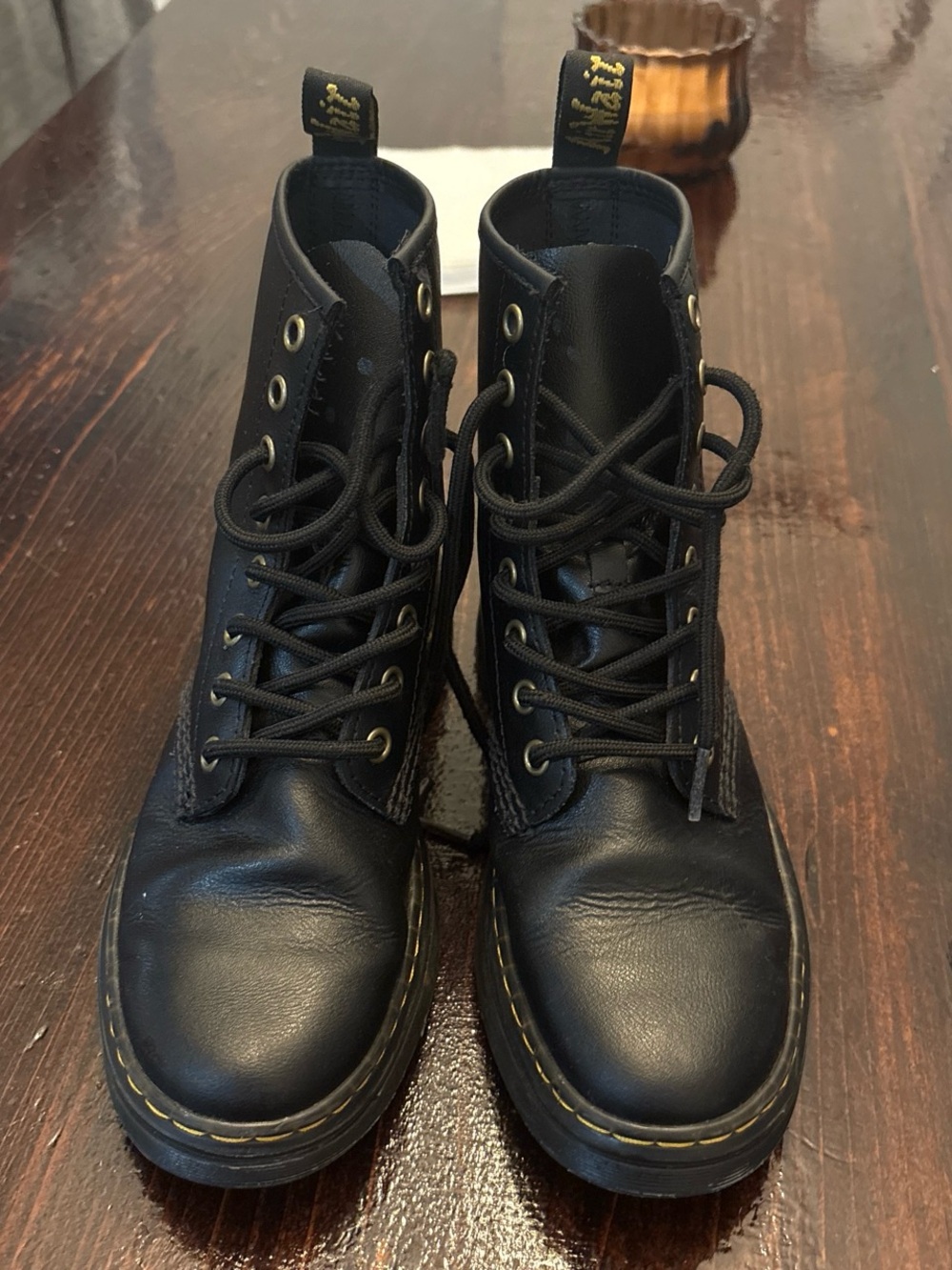 Dr. Martens Black Leather Combat Boots